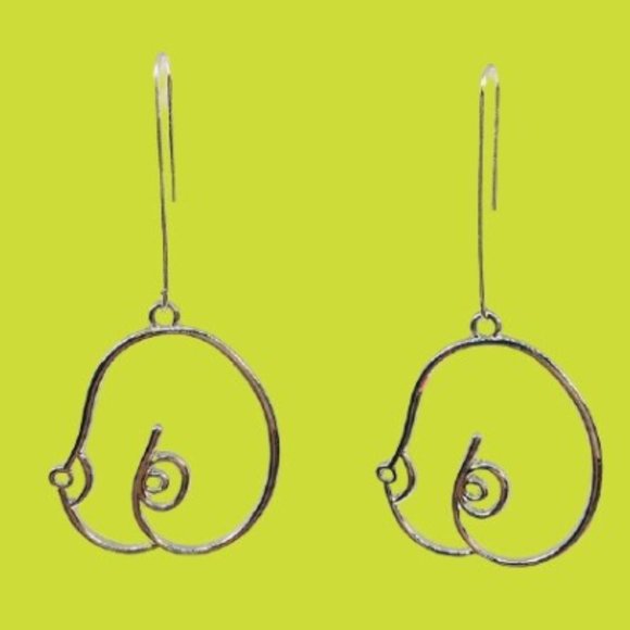 Earrings Boobies Novelty Funky /Nude Female Body - Picture 5 of 6